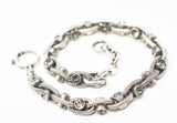 Silver Chain Link Bracelet with Crystal Accents