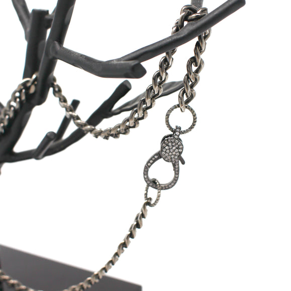 Chain Link Necklace with Embellished Clasp