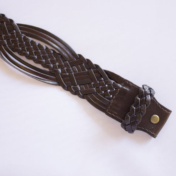 Leather Braid Strap - Cognac