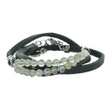 Labradorite and Leather Wrap Bracelet